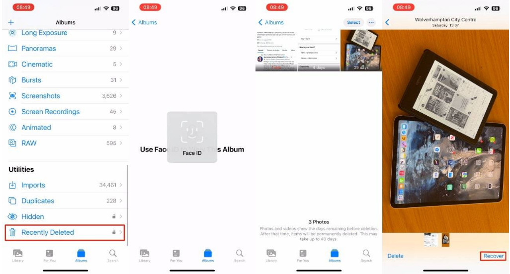 嘉善苹果14维修分享 iPhone14 上恢复已删除的照片 