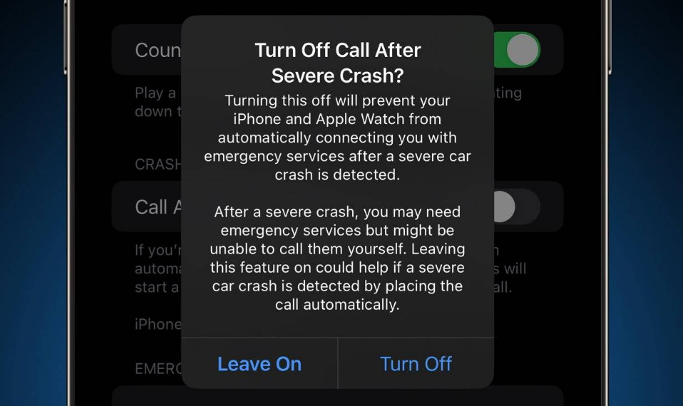 嘉善苹果14维修分享 iPhone 14 和 Apple Watch 上关闭崩溃检测 