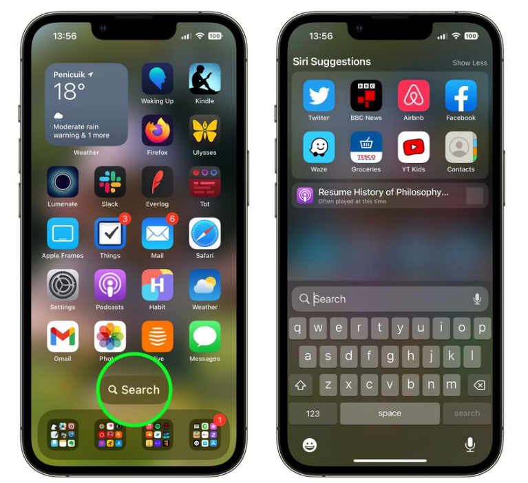 嘉善苹果手机维修分享升级到 iOS 16 后，如何删除主屏幕上的搜索按钮 