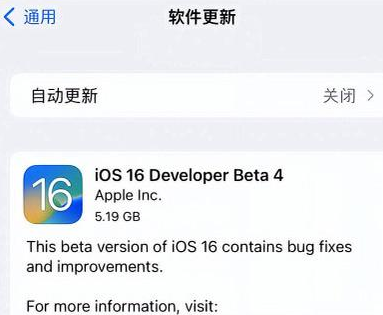 嘉善苹果手机维修分享iOS16 Beta4 更新内容及升级建议 