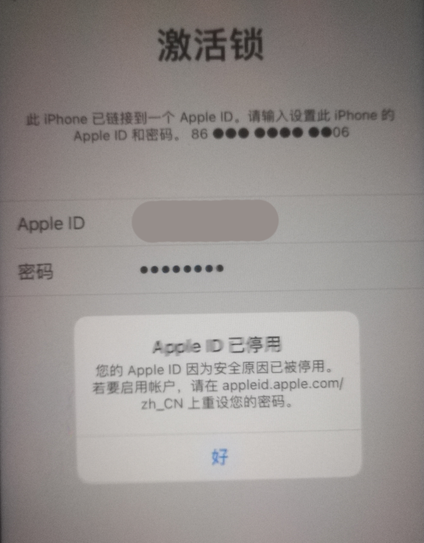嘉善苹果手机维修分享iPhone 12 出现提示“Apple ID 已停用”怎么办 