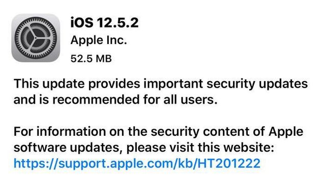 嘉善苹果手机维修分享iOS12.5.2发布，建议所有老苹果用户安装 